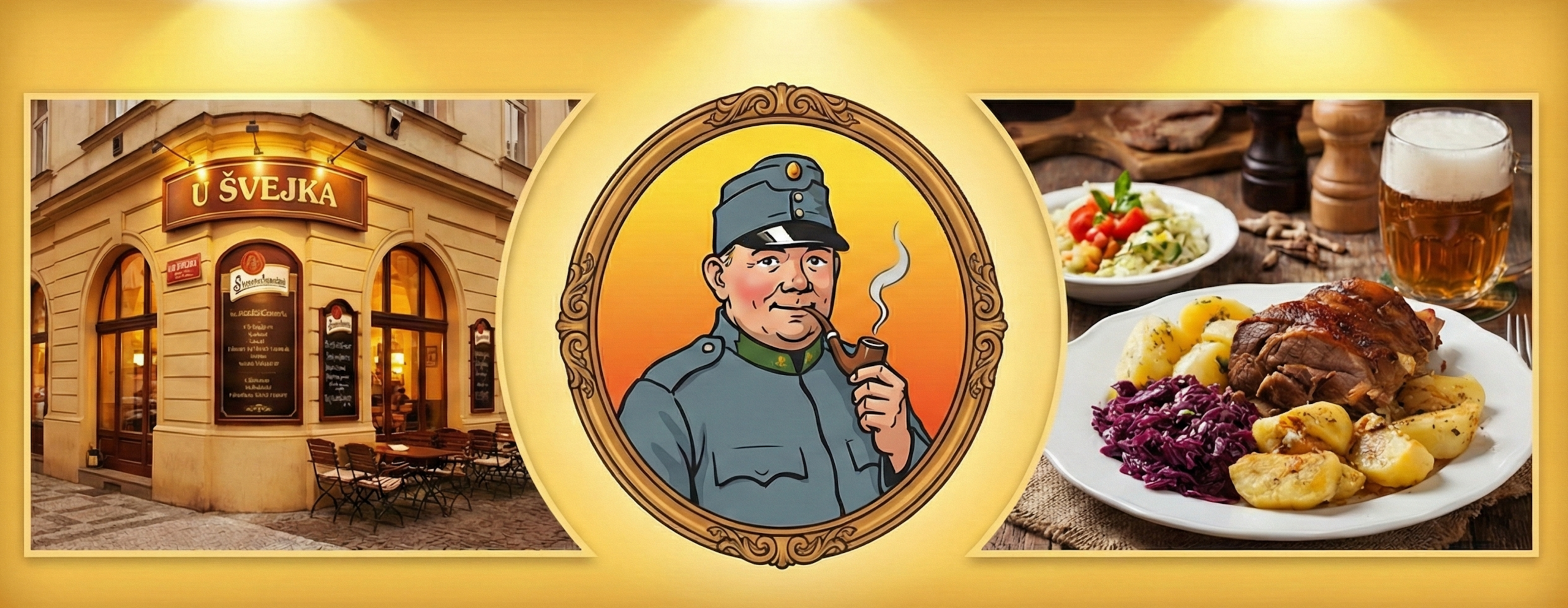 Restaurace U Švejka banner s nabídkou